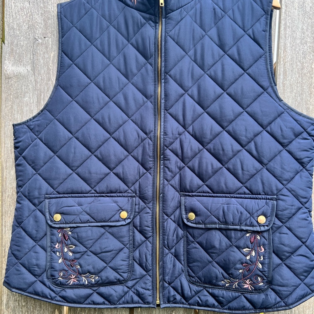 Quilted, Embroidered Vest Cynthia Rowley